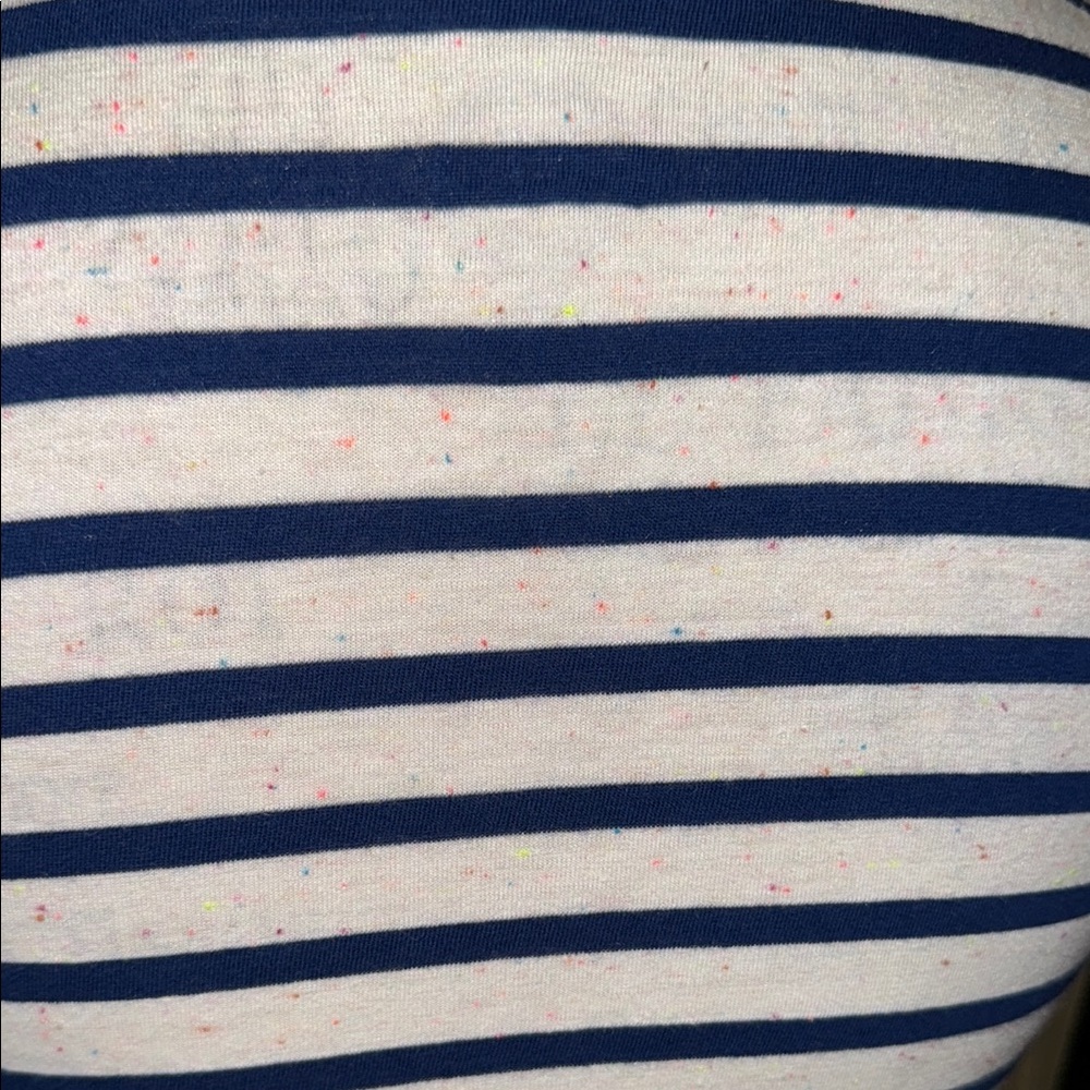 24/7 Maurice’s navy blue & white speckled Striped Sleeveless tank Top women’s XS - Picture 4 of 8